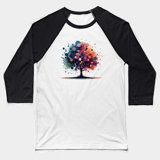 Colorful Abstract Tree Baseball T-Shirt